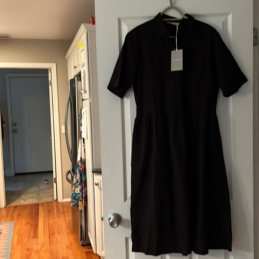 New Everlane The Parklet Shirtdress Black Size 6 - Picture 2 of 5